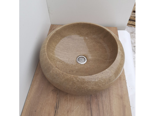 Раковина из оникса накладная на столешницу 45x15 (ONYDONUT)