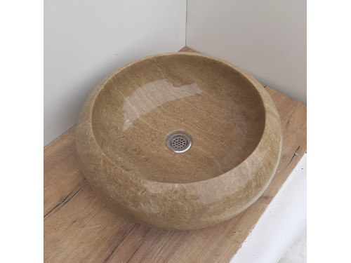 Раковина из оникса накладная на столешницу 45x15 (ONYDONUT)