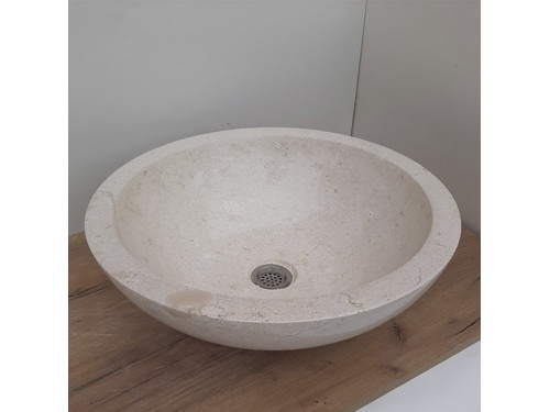 Белая раковина из мрамора 45x15