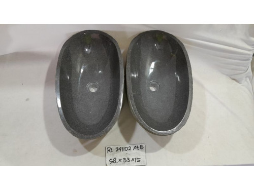 Парные раковины из речного камня 58х33х15 (RL241102A+B)