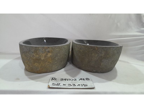 Парные раковины из речного камня 58х33х15 (RL241102A+B)
