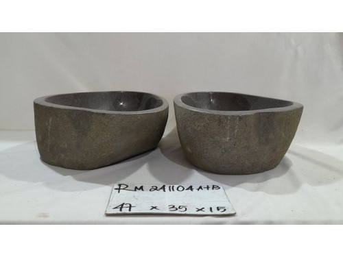 Парные раковины из речного камня 47х35х15 (RM241104A+B)