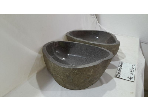 Парные раковины из речного камня 47х35х15 (RM241104A+B)